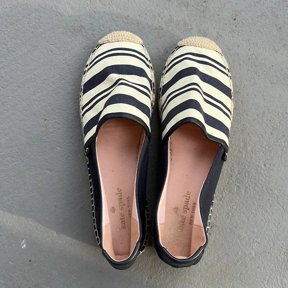 Kate Spade Striped Navy espadrilles size 9.5 - Picture 4 of 8